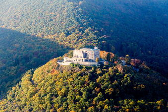 Aerial photograpy of Castle of Schloss Hambacher Schloss in the district Hambach in Neustadt an der Weinstrasse in the state Rhineland-Palatinate