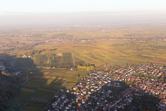 Aerial view of Klingenmünster in the state Rhineland-Palatinate, Germany