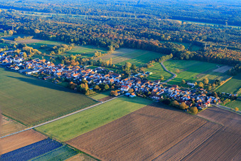 Aerial view of Saarstraße from the northwest in Kandel in the state Rhineland-Palatinate, Germany