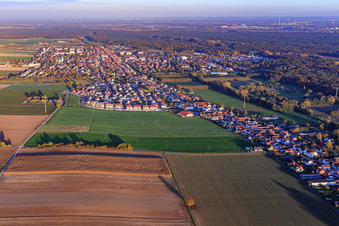 View of the town in the evening from the west in Kandel in the state Rhineland-Palatinate, Germany
