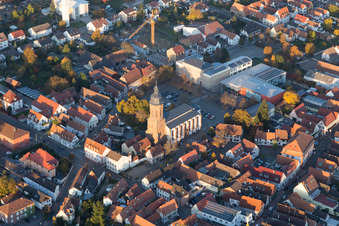 Church building in of Sankt Georgskirche Old Town- center of downtown in Kandel in the state Rhineland-Palatinate, Germany