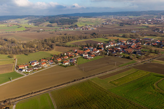 Oblique view of District Schwaibach in Bad Birnbach in the state Bavaria, Germany