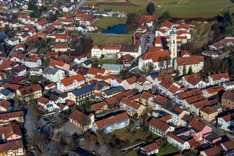 Aerial photograpy of Bad Birnbach in the state Bavaria, Germany