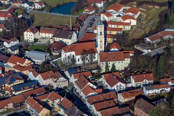 Oblique view of Bad Birnbach in the state Bavaria, Germany