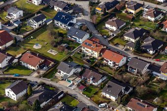 Aerial view of District Aunham in Bad Birnbach in the state Bavaria, Germany