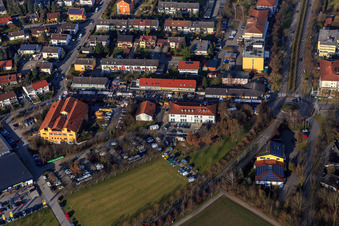 Shops on Lindenstr in Bad Füssing in the state Bavaria, Germany