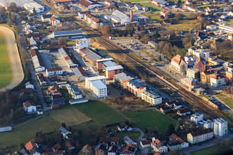 Bahnweg commercial area in the district Mooshof in Pfarrkirchen in the state Bavaria, Germany