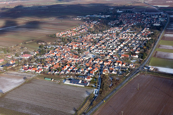 District Niederhochstadt in Hochstadt in the state Rhineland-Palatinate, Germany seen from above