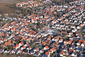 District Niederhochstadt in Hochstadt in the state Rhineland-Palatinate, Germany from the plane