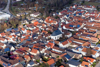 Church building in the village of in Hochstadt (Pfalz) in the state Rhineland-Palatinate, Germany