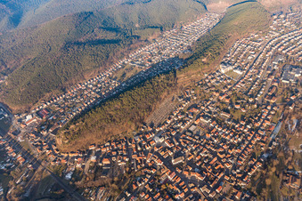 Dahn in the state Rhineland-Palatinate, Germany from a drone
