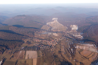 Aerial photograpy of Wingen in the state Bas-Rhin, France