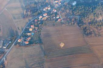 Preuschdorf in the state Bas-Rhin, France from above