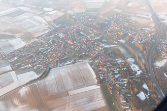 Aerial view of Riedseltz in the state Bas-Rhin, France