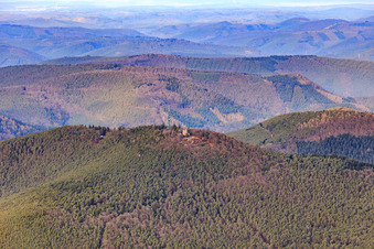 Radio station Weinbiet and Weinbiethaus in winter from the south in the district Haardt in Neustadt an der Weinstraße in the state Rhineland-Palatinate, Germany