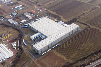 Aerial photograpy of Building and production halls on the premises of Tenneco Automotive Deutschland GmbH in Edenkoben in the state Rhineland-Palatinate