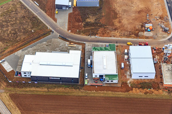 Industrial Park W II with HELLMANN Kunststoff- & Metallgrosshandel GmbH, Karsten Kremel joinery and PLAMECO stretch ceilings in the Southern Palatinate in Herxheim bei Landau in the state Rhineland-Palatinate, Germany