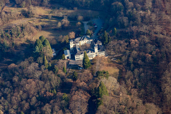 Aerial photograpy of Heiligenberg Castle in Seeheim-Jugenheim in the state Hesse, Germany