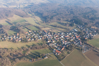 Aerial view of District Lützelbach in Modautal in the state Hesse, Germany
