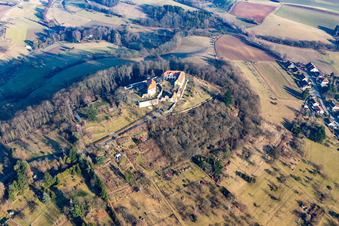 Aerial view of Reichelsheim in the state Hesse, Germany