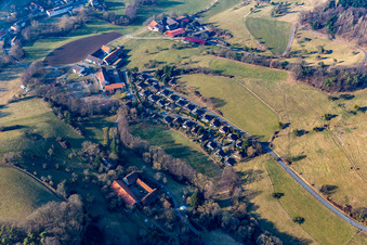 Oblique view of Holiday home settlement Unter-Ostern at Formbach in the district Unter-Ostern in Reichelsheim in the state Hesse, Germany