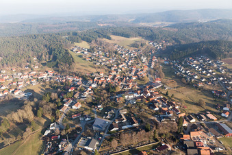 Aerial view of District Hammelbach in Grasellenbach in the state Hesse, Germany