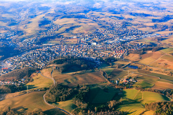 View of the Odenwald from the southeast in Mörlenbach in the state Hesse, Germany