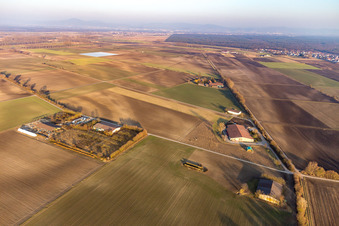 Aerial photograpy of Ultralight Flying Interest Group Bürstadt in Bürstadt in the state Hesse, Germany