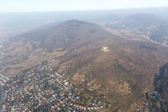 Aerial view of District Auerbach in Bensheim in the state Hesse, Germany