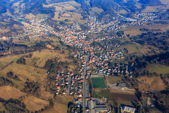 View of the Odenwald from the southwest in the district Reichenbach in Lautertal in the state Hesse, Germany