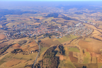View of the Odenwald from the south in Fränkisch-Crumbach in the state Hesse, Germany