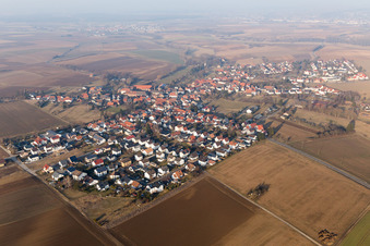Aerial view of District Habitzheim in Otzberg in the state Hesse, Germany