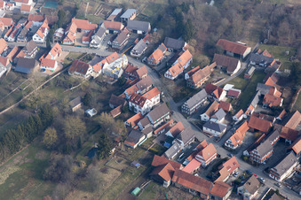 Seebach in the state Bas-Rhin, France viewn from the air