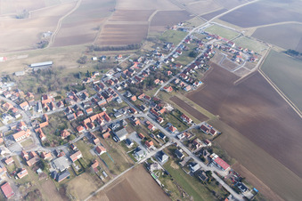 Oblique view of Oberlauterbach in the state Bas-Rhin, France