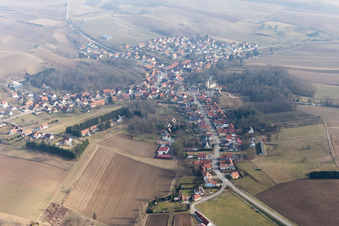 Drone image of Neewiller-près-Lauterbourg in the state Bas-Rhin, France