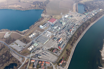 Lauterbourg in the state Bas-Rhin, France from above