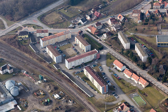 Drone recording of Lauterbourg in the state Bas-Rhin, France