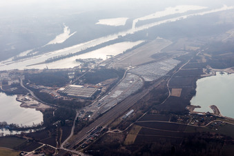 Lauterbourg in the state Bas-Rhin, France seen from a drone