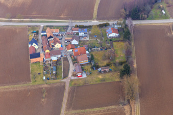 Welschhof district from the south in Freckenfeld in the state Rhineland-Palatinate, Germany