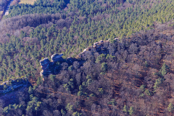 Geiersteine climbing rocks in the Wasgau in Lug in the state Rhineland-Palatinate, Germany