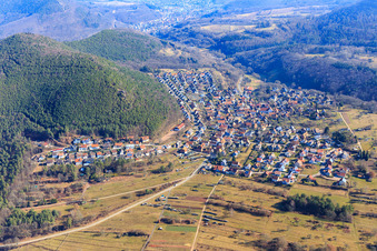 View of the Palatinate Forest from the west in Wernersberg in the state Rhineland-Palatinate, Germany