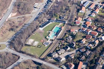 Outdoor pool in Annweiler am Trifels in the state Rhineland-Palatinate, Germany