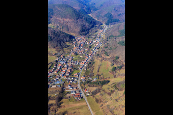 Overview of the Palatinate Forest from the southeast in Eußerthal in the state Rhineland-Palatinate, Germany