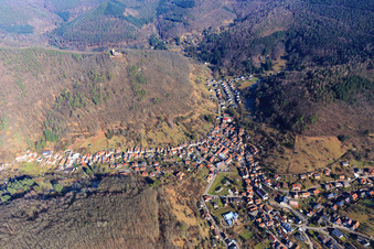 Village meadow in the center in Ramberg in the state Rhineland-Palatinate, Germany
