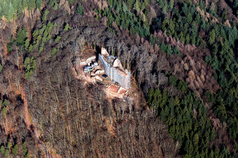 Ruins and vestiges of the former castle and fortress Burg Meistersel in Ramberg in the state Rhineland-Palatinate, Germany