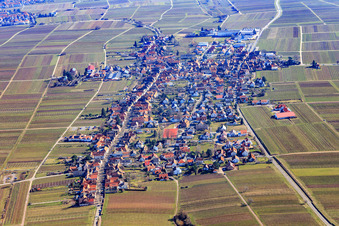 Theresienstraße from the west in Rhodt unter Rietburg in the state Rhineland-Palatinate, Germany