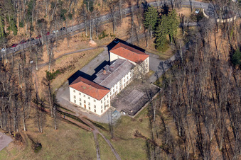 Aerial view of Palace Villa Ludwigshoehe in Edenkoben in the state Rhineland-Palatinate, Germany