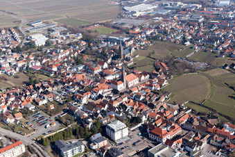 Town View of the streets and houses of the residential areas in Edenkoben in the state Rhineland-Palatinate