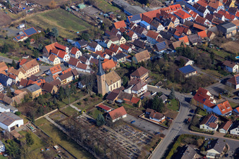 Protestant Church Gommersheim at the cemetery in Gommersheim in the state Rhineland-Palatinate, Germany