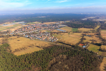 Village view from the south in Hanhofen in the state Rhineland-Palatinate, Germany
